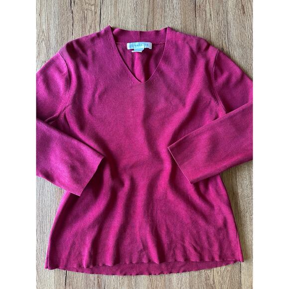 Pursuits LTD Silk Blend Red Sweater Women's Size Medium - Picture 1 of 5